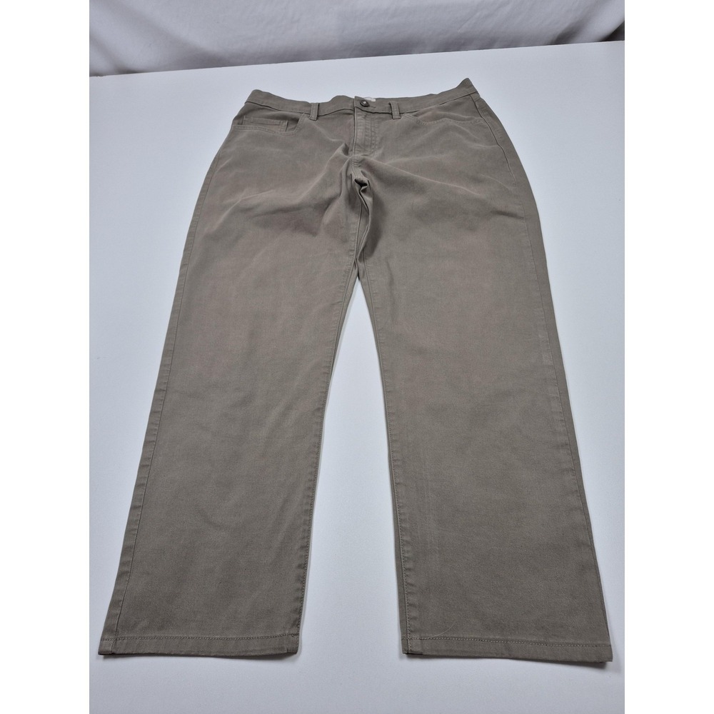 Flint And Tinder 365 Chino Pants Mens 34x26 Beige Cotton Blend Tapered